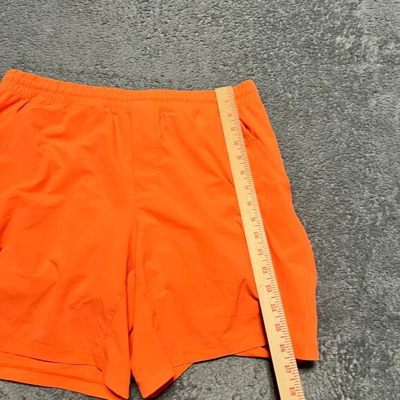 Lululemon Pace Beaker Shorts Mens XL Blaze Orange Lined Running - Picture 7 of 9